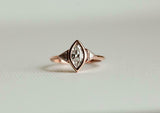 1ct Marquise Diamond Trillion Accents Trilogy Engagement Ring 14k Rose Gold Over