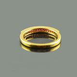 1ct Wedding Ring Band Princess Cut Pink Ruby Channel Set 14k Yellow Gold Finish