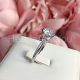 0.55ct Round Cut Moissanite Solitaire Engagement Ring 14k White Gold Plated