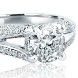 1.54ct Round Cut Diamond Engagement Ring Split Band Solitaire 14k WhiteGold Over
