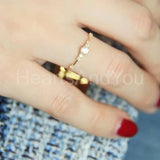 0.5ct Round Cut Moissanite Minimalist Engagement Ring 14k Yellow Gold Plated