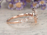 1.5ct Oval Cut Diamond Engagement Ring Halo Vintage Women 14k Rose Gold Finish