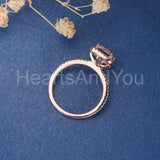 1.7ct Emerald Cut Simulated Peach Morganite Halo Engage Ring 14k RoseGold Plated