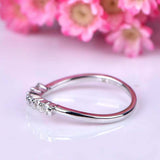 0.2ct Round Cut VVS1D Diamond Curved Twist Wedding Band 14k White Gold Finish