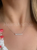 1ct Multi Cut Simulated Diamond Vertical Bar Pendant Chain 14k White Gold Plated