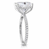 1ct Radiant Cut VVS1 D Diamond Solitaire Engagement Ring 14k White Gold Finish