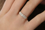 2.9ct Wedding Band Round Cut Diamond Halo Half Eternity 14k Yellow Gold Finish