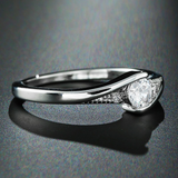 0.5ct Round Cut Diamond Engagement Ring 14k White Gold Finish Solitaire Promise