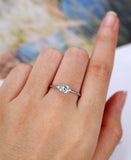 0.9ct Trillion Cut Diamond Engagement Ring 14k White Gold Finish Fancy Solitaire