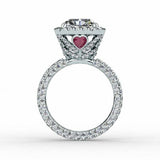 3.6ct Radiant Cut Diamond Accents Halo Women Engagement Ring 14k White Gold Over