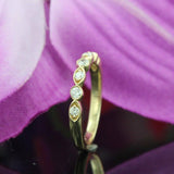 Half Eternity Stackable Wedding Ring Band 2ct Round Diamond 14k Yellow Gold Over