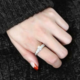 2.5Ct Round Cut Diamond Princess Accents Engagement Ring 14K White Gold Finish