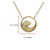 0.02ct Round Cut Moissanite Wave Hollow Pendant 14k Yellow Gold Plated NO CHAIN