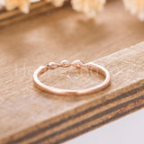 0.3ct Round Cut Moissanite Anniversary Women Wedding Band 14k Rose Gold Plated