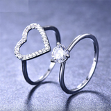 2ct Round Cut Diamond Engagement Ring 14k White Gold Over Love Couple Bridal Set