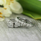 4.5ct Round Cut Diamond Engagement Wedding Bridal Set Ring 14K White Gold Finish