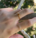 0.5ct Baguette Cut Yellow Sapphire Minimalist Solitaire Ring 14k YellowGold Over