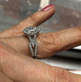 2.2ct Princess Cut Diamond Vintage Cocktail Art Deco Ring 14k White Gold Finish