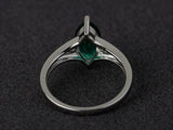 2.3ct Engagement Ring Marquise Cut Green Emerald Trilogy 14k White Gold Finish