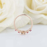 0.7ct Round Cut Diamond Engagement Ring Flower Minimalist 14k Rose Gold Finish