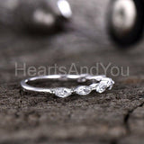 0.55ct Marquise Simulated Diamond Half Eternity Wed Band 14k White Gold Plated
