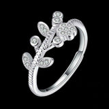 1.7ct Round Cut Diamond Engagement Ring 14k White Gold Finish Leaf Bypass Women