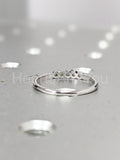 0.3ct Round Cut Moissanite Bezel Set Women Wedding Band 14k White Gold Plated