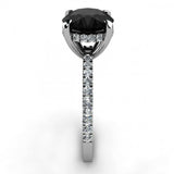 Real 10k White Gold 1.4ct Black Diamond Round Cut Anniversary Engagement Ring