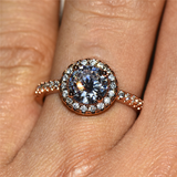 2.3ct Round Cut Diamond Engagement Ring 14k RoseGold Finish Halo Solitaire Women