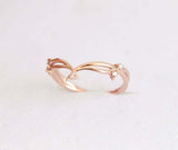 0.2ct Round Cut Diamond Engagement Ring 14k RoseGold Finish Petite Branch Floral