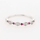 0.25ct Round Cut Moissanite Half Eternity Wedding Band 14k White Gold Plated