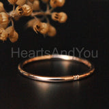 0.05ct Round Cut Moissanite Minimalist Dainty Wedding Band 14K Rose Gold Plated