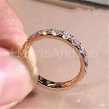 0.25ct Round Cut Moissanite Half Eternity Wedding Band 14k Rose Gold Plated
