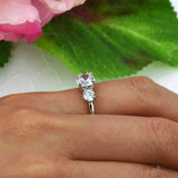 2ct Round Cut Diamond Cluster Solitaire Engagement Ring 14k White Gold Finish