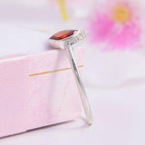 1.5ct Marquise Cut Red Garnet Engagement Ring Unique Stylish 14k White Gold Over