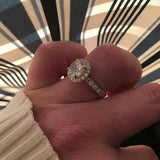 1ct Round Cut Diamond Solitaire Halo Engagement Ring 14k White Gold Finish