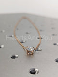 1ct Round Cut Moissanite Solitaire Pendant with Chain 14k Rose Gold Plated
