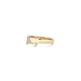 0.1ct Round Cut VVS1D Diamond Wedding Band 14k Yellow Gold Finish Dog Pet Teeth