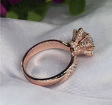 1.3ct Round Cut Diamond Engagement Ring 14k Rose Gold Finish Accents Solitaire