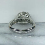 1.45ct Round Cut Diamond Engagement Ring Dual Halo Split Band 14k WhiteGold Over