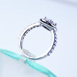 2.2ct Round Cut Moissanite Halo Women Engagement Ring 14k White Gold Plated