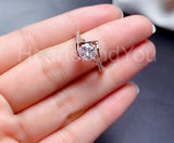 0.5ct Round Cut Moissanite Split Shank Engagement Ring 14k Rose Gold Plated