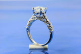 1.5ct Round Cut Diamond Solitaire with Accent Filigree Ring 18k WhiteGold Finish