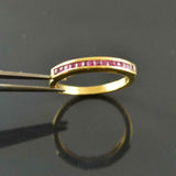 1ct Wedding Ring Band Princess Cut Pink Ruby Channel Set 14k Yellow Gold Finish