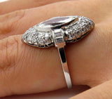 6Ct Marquise Cut Diamond Unique Vintage Engagement Ring 14K White Gold Finish