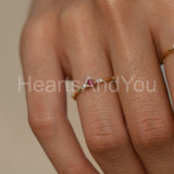 0.2ct Round Cut Simulated Ruby Minimalist Engagement Ring 14K Yellow Gold Plated