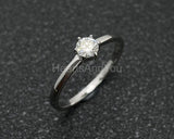 0.2ct Round Cut Moissanite Solitaire Women Engagement Ring 14k White Gold Plated