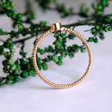 0.2ct Round Cut Moissanite Twisted Rope Engagement Ring 14K Yellow Gold Plated