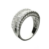 5Ct Baguette Round Diamond Iced Half Eternity Wedding Ring 14K White Gold Finish