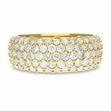 5ct Wedding Band Round Cut Diamond Floral Wide Cluster 14k Yellow Gold Finish